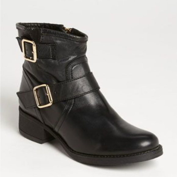 Steve Madden Shoes - Steve Madden Tiarraa Black Leather Moto Ankle Boots 8.5 Edgy Grunge Streetwear